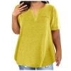 Fheaev Summer Savings Clearance!summer tops for women Plus Size Tops For Women Sexy V-Neck Blouse Solid Casual Loose Summer Short Sleeve Blouse