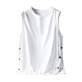 thumbnail image 1 of Fheaev Summer Tank Tops For Men Men'S Tank Top Loose Fitting Camisole Sleeveless Button Up Short Sleeved Cotton Round-Neck Tank Top, 1 of 5