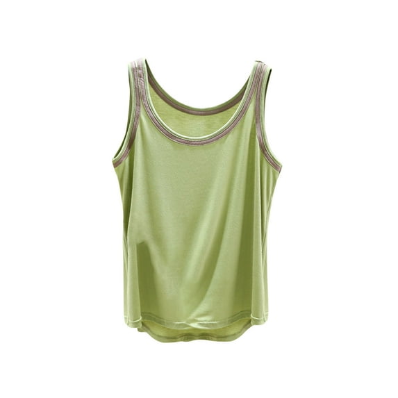 Fheaev Summer Tank Tops For Women 2024 Going Out Tops Women'S Casual And Fashionable Outerwear Solid Color Round Neck Sleeveless Top