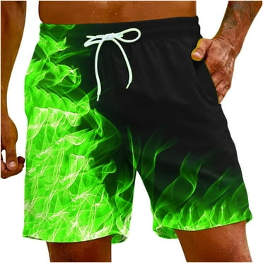 Fheaev Swim Trunks Quick Dry Swimming Shorts For Men Beachwear Outdoor Drawstring Board Short Funny Swimwear Bathing Suits Men's Flame Printing Special Print Beach Trouser Shorts Pant
