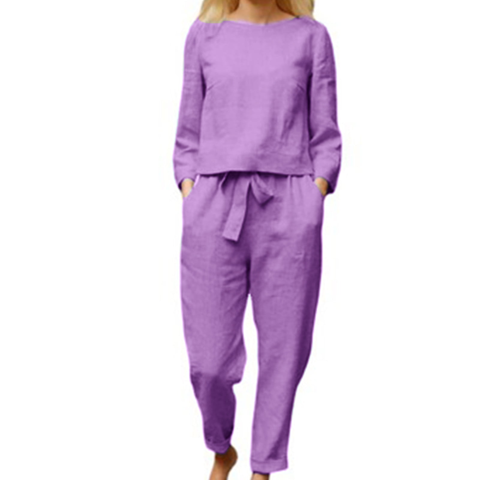 Two Piece Outfits Casual Lounge Sets Long Sleeve Drawstring Cropped Hoodie with Sweatpants
