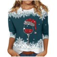 thumbnail image 1 of Fheaev Ugly Christmas Hoodie Sweatshirt For Women Graphic Christmas Tree Printed Winter Holiday Pullovers T-Shirt Blouse Top Crew-Neck 3/4 Sleeves Loose Casual Funny Christmas Sweaters, 1 of 5