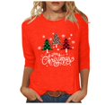 thumbnail image 1 of Fheaev Ugly Christmas Hoodie Sweatshirt For Women Graphic Christmas Tree Printed Winter Holiday Pullovers T-Shirt Blouse Top Crew-Neck 3/4 Sleeves Loose Casual Funny Christmas Sweaters, 1 of 5