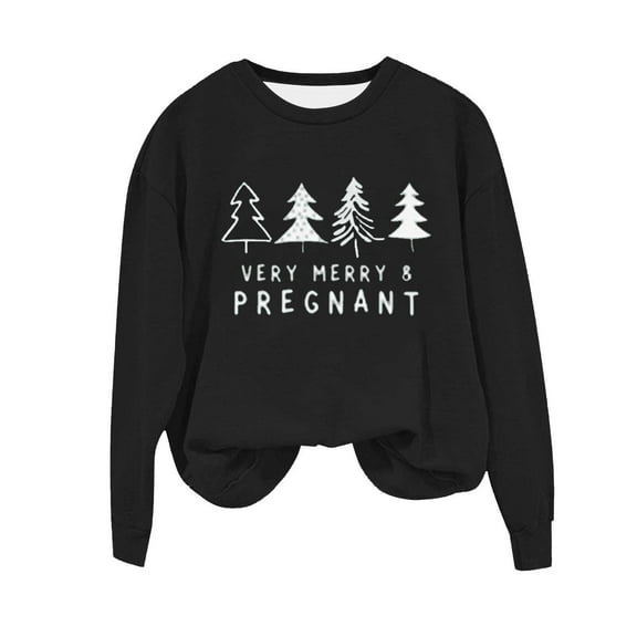 Fheaev Ugly Christmas Sweatshirt For Women Graphic Christmas Tree Printed Winter Holiday Pullovers T-Shirt Blouse Top Crew-Neck Long-Sleeved Loose Casual Funny Christmas Sweaters