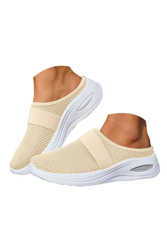 Wide Width Clogs Women 2025 Air Cushion Mules Arch Support Slip On Breathable Summer Beach Shoes