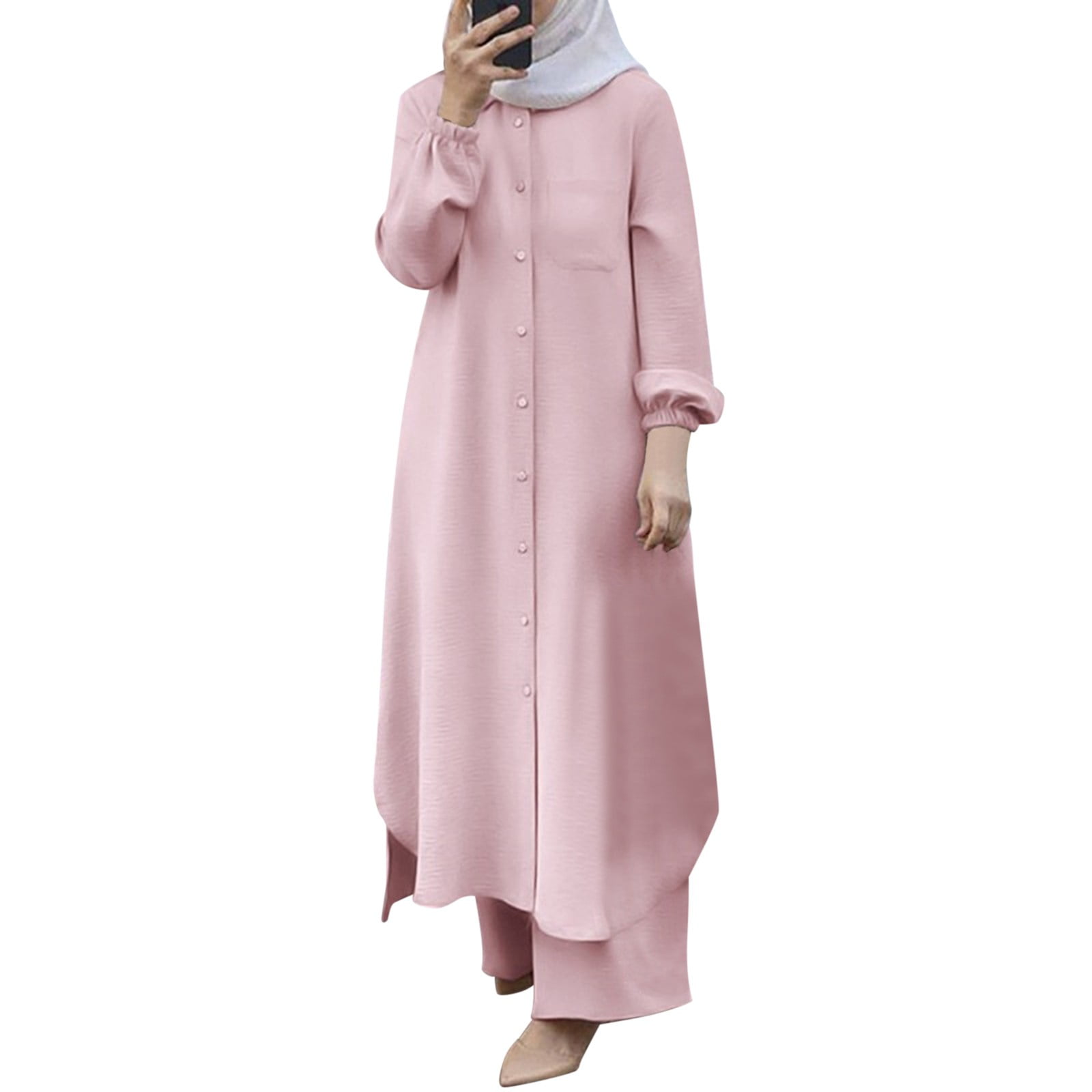 FhgihG Women's 2 Pieces Sets Long Sleeve Button Down Shirt And Pants