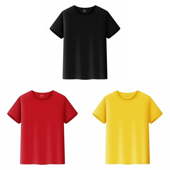 FhsagQ 2 Pack Toddler Boys Shirts 5T Kids T Shirts Short Sleeve Plain Top Tees Boy & Girl Unisex Toddler Children Crew Neck T Shirt Boys Tshirts Pack Boys Shirts Size 7-8 3XL