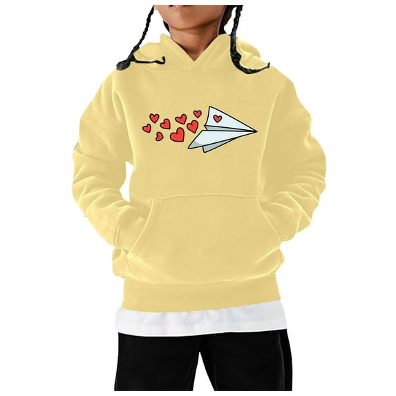 FhsagQ Big Boys Hoodies Size 14-16 Toddler Kids Baby Boys Girls Basic Hooded Pullover Sweatshirt Children's Solid Hoodie Coat Tops Boys Sweatshirts Size 10-12 Zipper Yellow 12-18 Months