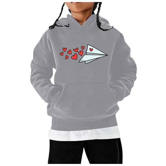 FhsagQ Big Boys Hoodies Size 14-16 Toddler Kids Baby Boys Girls Basic Hooded Pullover Sweatshirt Children's Solid Hoodie Coat Tops Boys Sweatshirts Size 10-12 Zipper Grey 10-12 Years