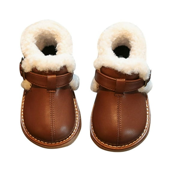 FhsagQ Boots Girls Boots Size 11 Baby Girls Shoes Autumn and Winter Baby Girls Walking Shoes Soft Soled Princess Shoes 1 2 Years Old Baby Cotton Shoes Boots Walking Shoes Brown 24