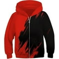 thumbnail image 1 of FhsagQ Boys Jackets Size 10-12 No Hood Boys Girls Zip up Sweatshirt 3D Graphic Hoodies Boys Jackets Size 7-8 Windbreaker Boys' Outerwear Jackets & Coats 5T Red 3-4 Years, 1 of 2