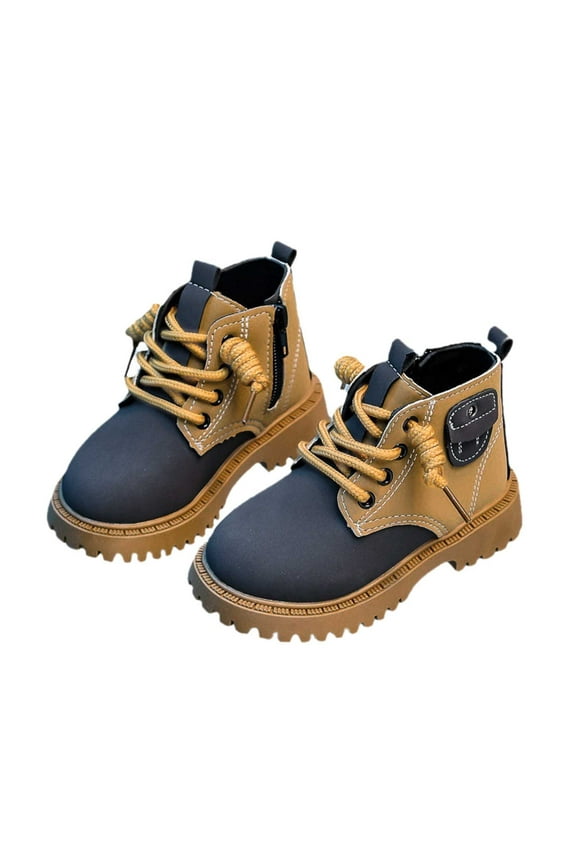 Boys Shoes Size 4 Wide Big Kid Winter New Boys British Fashionable Versatile Children Leather Side Zipper Short Boots Boys Shoes Size 3 Tie Shoes for Boys Size 5 Blue 22