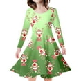 thumbnail image 1 of FhsagQ Dresses Girls Christmas Dresses Size 5T Kids Toddler Girls Christmas Trees Deer Print Christmas Long Sleeve Party Princess Dress Girls Christmas Dresses Size 6/7 Green 4-5 Years, 1 of 5