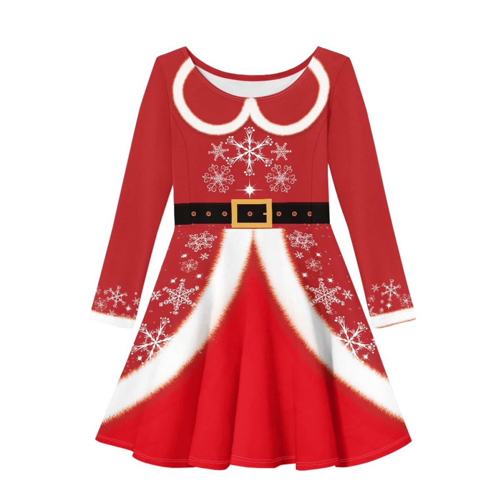 FhsagQ Dresses Girls Christmas Dresses Size 1012 Formal Girls Christmas Dress Long Sleeve