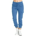 FhsagQ Female Linen Pants Womens Long Ladies Pocket Cargo Casual Pants