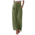thumbnail image 1 of FhsagQ Female Women's Pants Summer Women Leisure Printing High Waisted Wide Leg Pants Fashion Drawstring Elastic Trousers Comfy Straight Leg Long Pants with Pockets Womens Casual Pants 36X29 XXL, 1 of 8