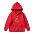 thumbnail image 1 of FhsagQ Girls Christmas Hoodies Zip Up Christmas Print New Children's Hoodie Fashion Casual Pocket Decoration Hoodie Children's Hoodie Plus Hoodie Red 12-13 Years, 1 of 3