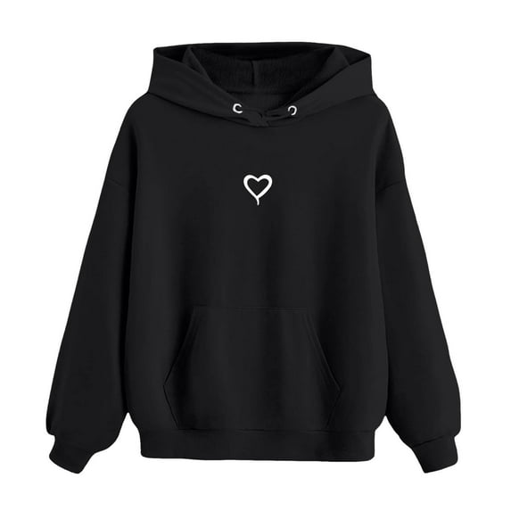 FhsagQ Girls Hoodies Size 14-16 Zip Up Girl's Hoodie Long Sleeve Soft Sweatshirt Graphic Hoody Kids Cute Pullovers Top Clothes for Girls Cute Sweatshirts for Girls 10-12 Preppy Black 4-5 Years
