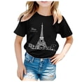 thumbnail image 1 of FhsagQ Girls Shirts Size 14 16 Pack Kid Printed Casual Short Sleeve Top T Shirt Girls Tops Size 7 Girls Shirts Size 8 Black 11-12 Years, 1 of 5