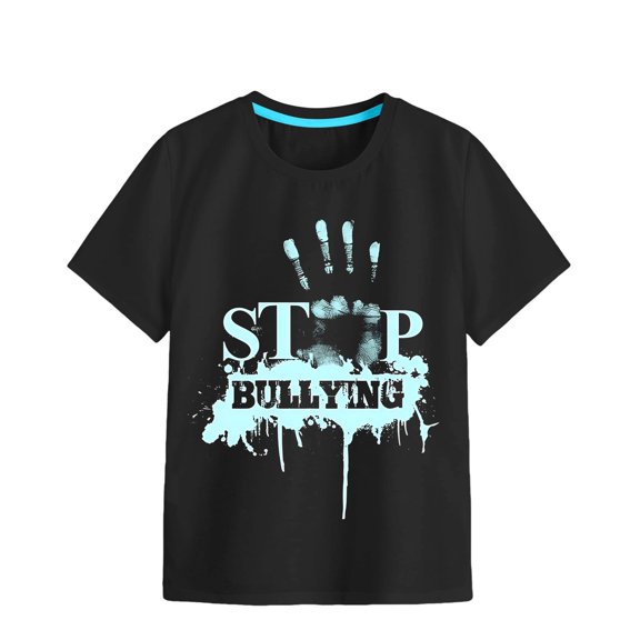 FhsagQ Girls Shirts Size 7/8 Children's Spring and Summer Fashion Festival Printed Solid Color Short Sleeve Casual Comfortable T Shirt Shirts for Girls 14-16 Trendy Black 3-4 Years