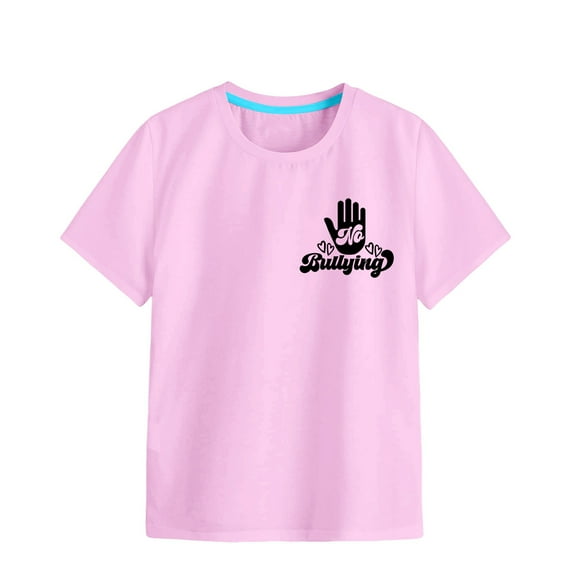 FhsagQ Girls Shirts Size 7-8 Pack Girls Soft Short Sleeve Crew Neck T Shirts Color Printed T Shirt Shirts for Girls 12-14 Years Old Girls T Shirts Size 7-8 11-12 Years