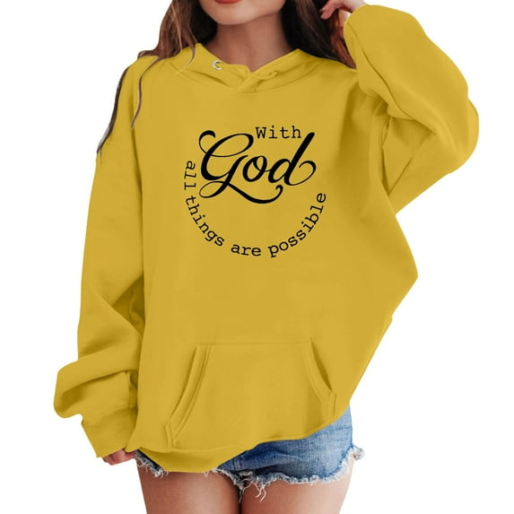 FhsagQ Girls Sweatshirt Size 6T Girl's Hoodie Long Sleeve Soft Sweatshirt Graphic Hoody Kids Cute Pullovers Top Clothes for Girls Sweatshirts for Girls Size 14-16 Yellow 4-5 Years