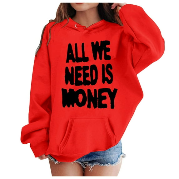 FhsagQ Girls Sweatshirt Size 6T Girl's Hoodie Long Sleeve Soft Sweatshirt Graphic Hoody Kids Cute Pullovers Top Clothes for Girls Sweatshirts for Girls Size 14-16 Red 6-7 Years