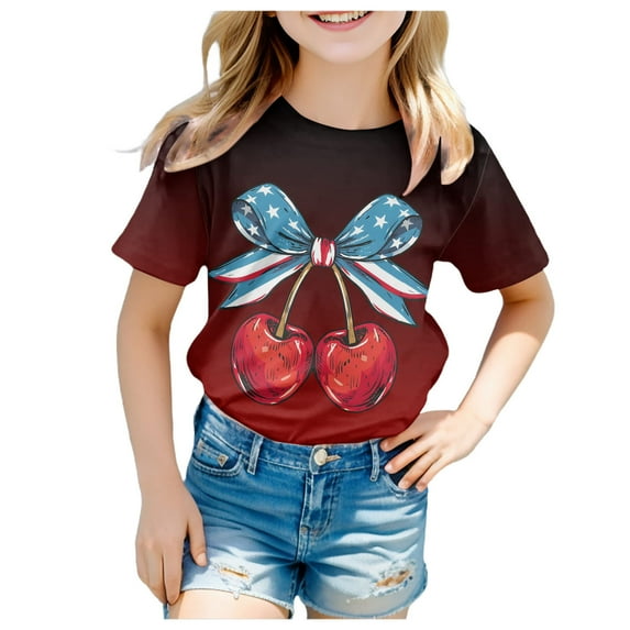 FhsagQ Girls T Shirts 4T Girls Short Sleeve Tee Summer Crewneck T Shirt Casual Fit Basic Shirts Girls Shirts Size 7-8 Long Sleeve Girls T Shirts Size 7-8 Flowers 12-13 Years