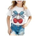 thumbnail image 1 of FhsagQ Girls T Shirts Size 7 Girls Short Sleeve Tee Summer Crewneck T Shirt Casual Fit Basic Shirts Shirts for Girls 10-12 Trendy Crop Tops Girls T Shirts Size 12-14 Graphic White 3-4 Years, 1 of 4