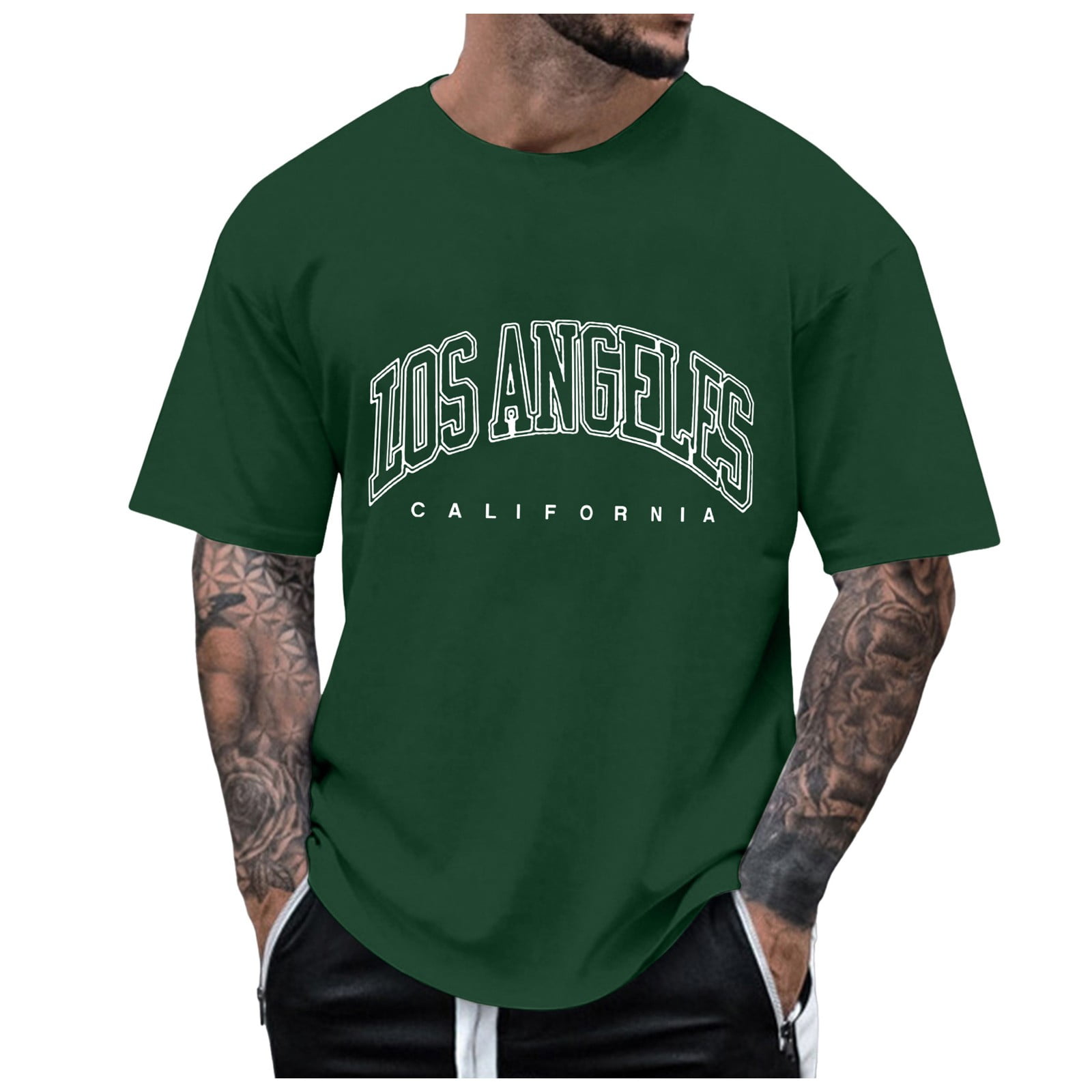 FhsagQ Male Mens Undershirts Tall Extra Long Men Sleeve Oversized T Shirt Letter Print Round