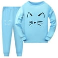 thumbnail image 1 of FhsagQ Outfits Girls Outfits 12-14 Years Old Toddler Boys Girls Long Sleeve Cartoon Prints T Shirt Tops Long Pants Outfits Outfits for Girls Size 6/7 Outfits for Girls 7-8 Winter Light Blue 7-8 Years, 1 of 4