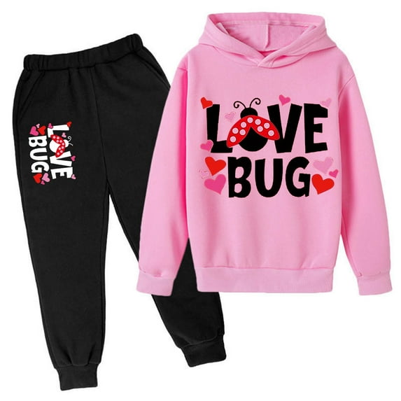 FhsagQ Outfits Girls Valentines Jumpsuits Shorts Valentine's Day Hooded Printed Long Sleeved Suit Girls Valentines Rompers Size 7-8 Shorts Girls Valentines Rompers Size 14-16 Short Sleeve 11-12Years
