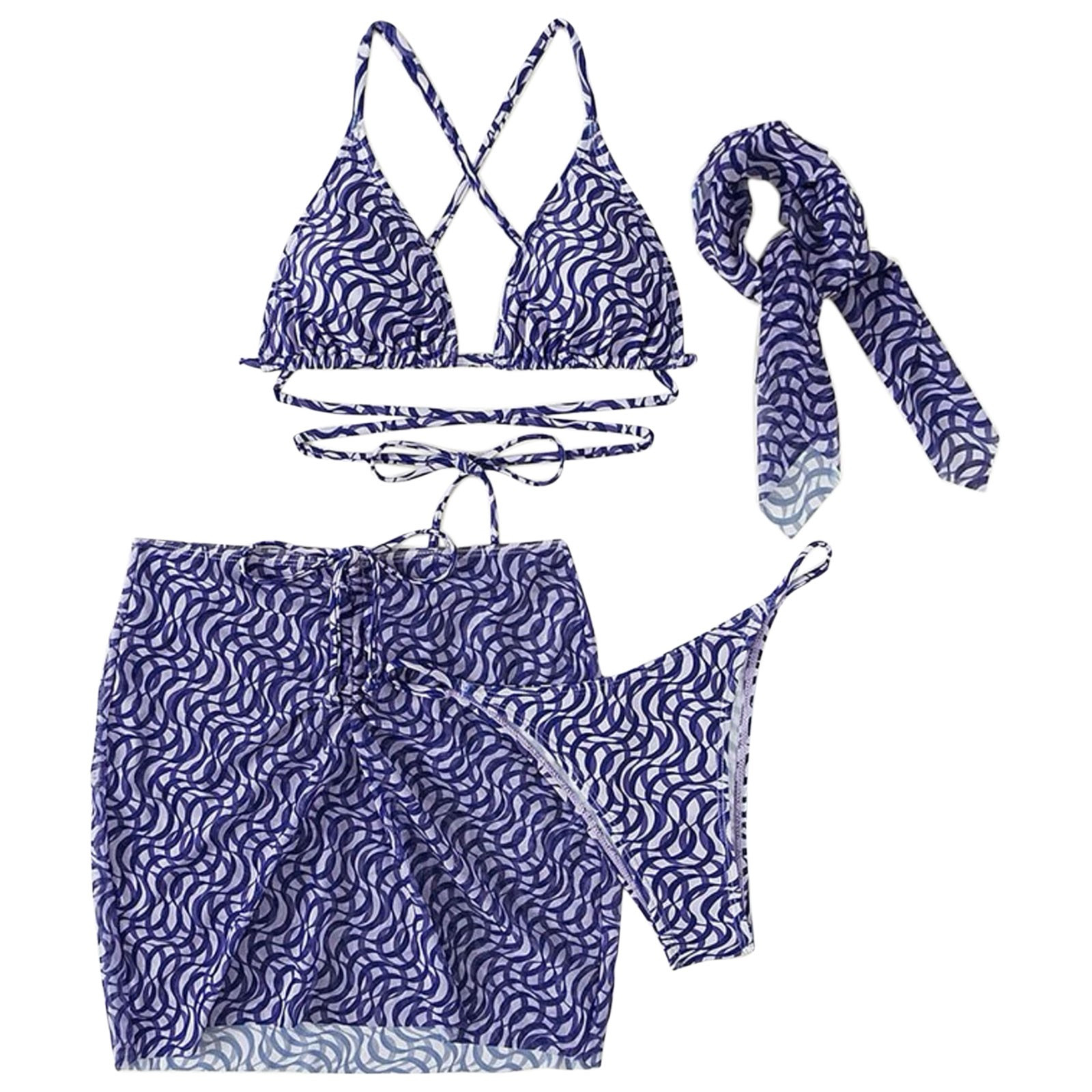 FhsagQ Summer Female Plus Size Bathing Suit for Women Drawstring Lacing