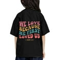 thumbnail image 1 of FhsagQ Valentine's Day Shirts for Girls 10-12 Tight Children's Printed Round Neck Short Sleeved T Shirt for Boys and Girls Cute Tops for Girls 12-14 Shirts for Girls 14-16 Cute Black 3-4 Years, 1 of 4