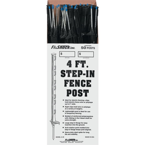 Zareba 4 ft Black Step-In Fence Post