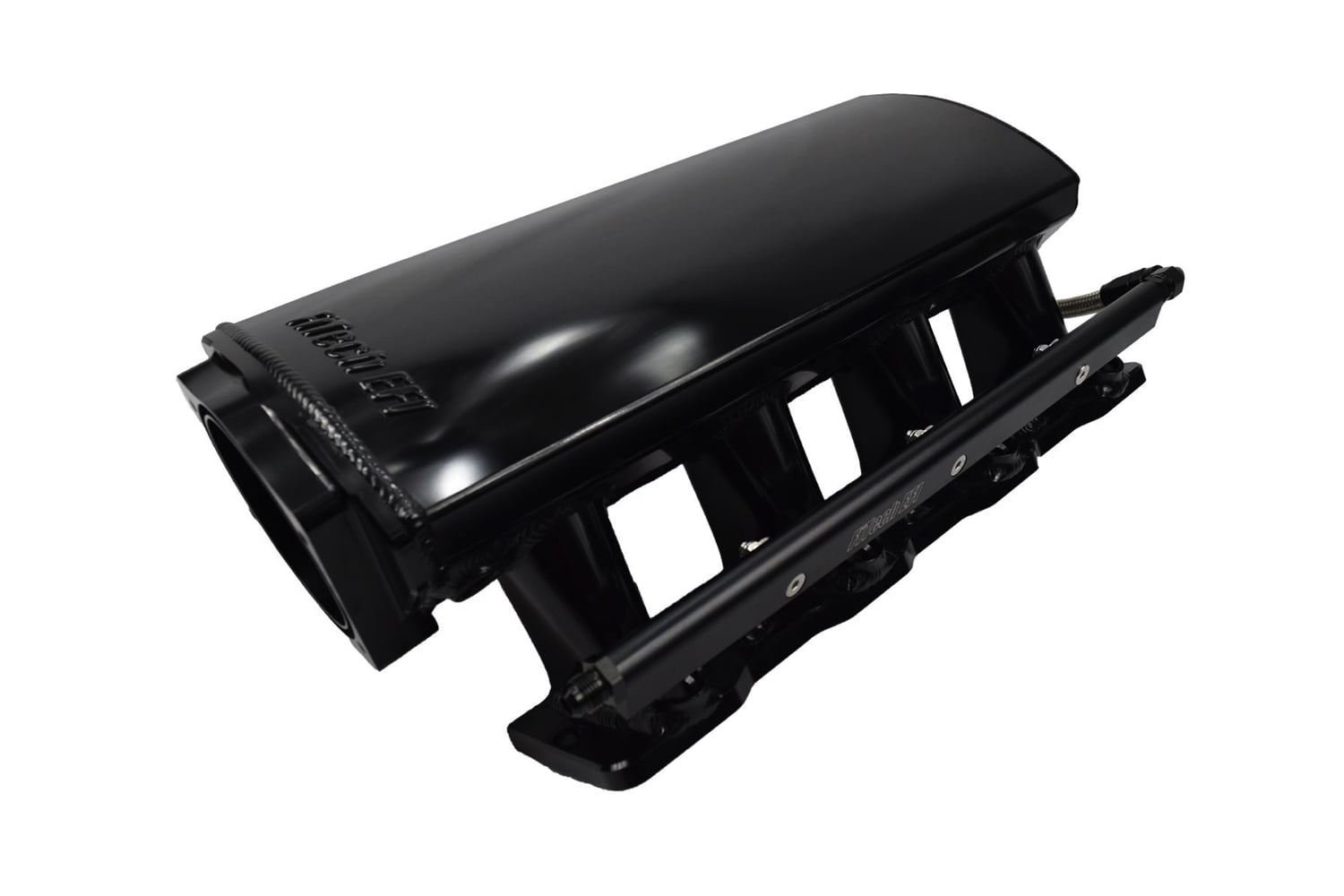 Multi Level Inlet Intake Fi Tech FIT70064 EFI Black Anodized Short Multi-Port Intake Manifold ...
