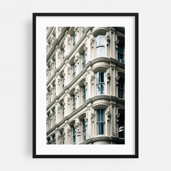 FiDi Architectural - Manhattan New York Photography Architecture City Vintage Art Deco Street Photography Travel Poster Modern Art Black Framed Wall Art Print 5 x 7 inches