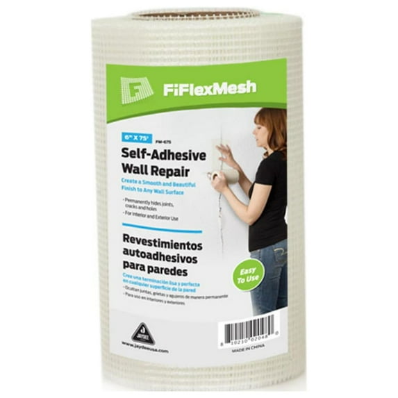 FiFlexMesh Fiberglass Drywall Mesh Wall Repair Fabric 6"x75', 12Pk