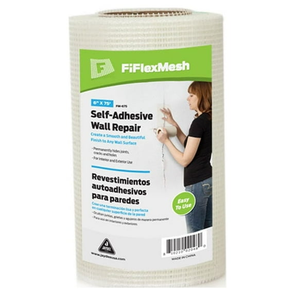 FiFlexMesh Fiberglass Drywall Mesh Wall Repair Fabric 6"x75', 3Pk