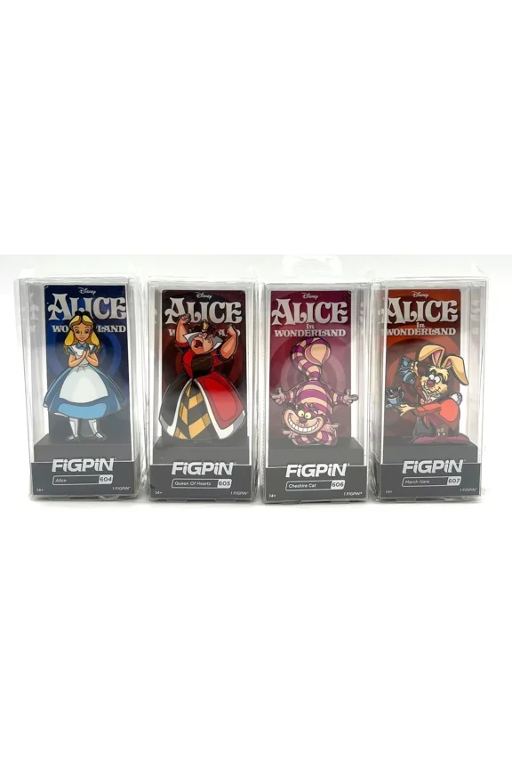 Alice in Wonderland Set of 4 Collectible Pins