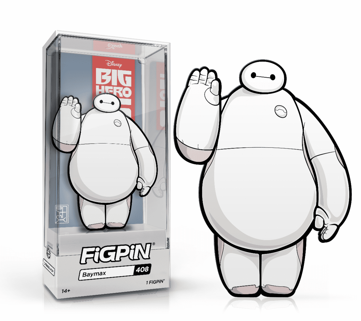 TOY TEMPLE FiGPiN Classic: Disney - Baymax [Core] #408 Big Hero 6 3" Enamel Collector Pin