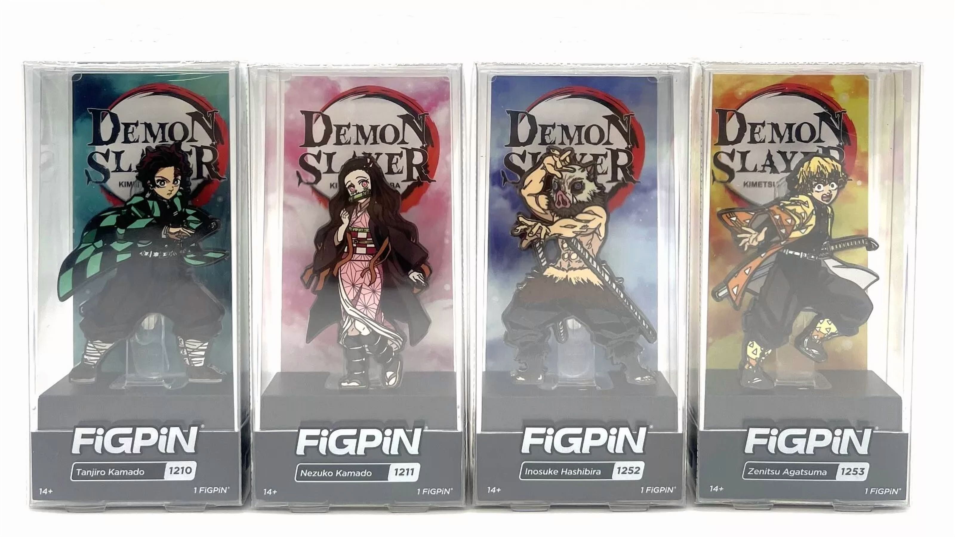 FiGPiN Demon Slayer Nezuko 1211 Tanjiro 1210 Zenitsu 1253 Inosuke 1252 Set of 4