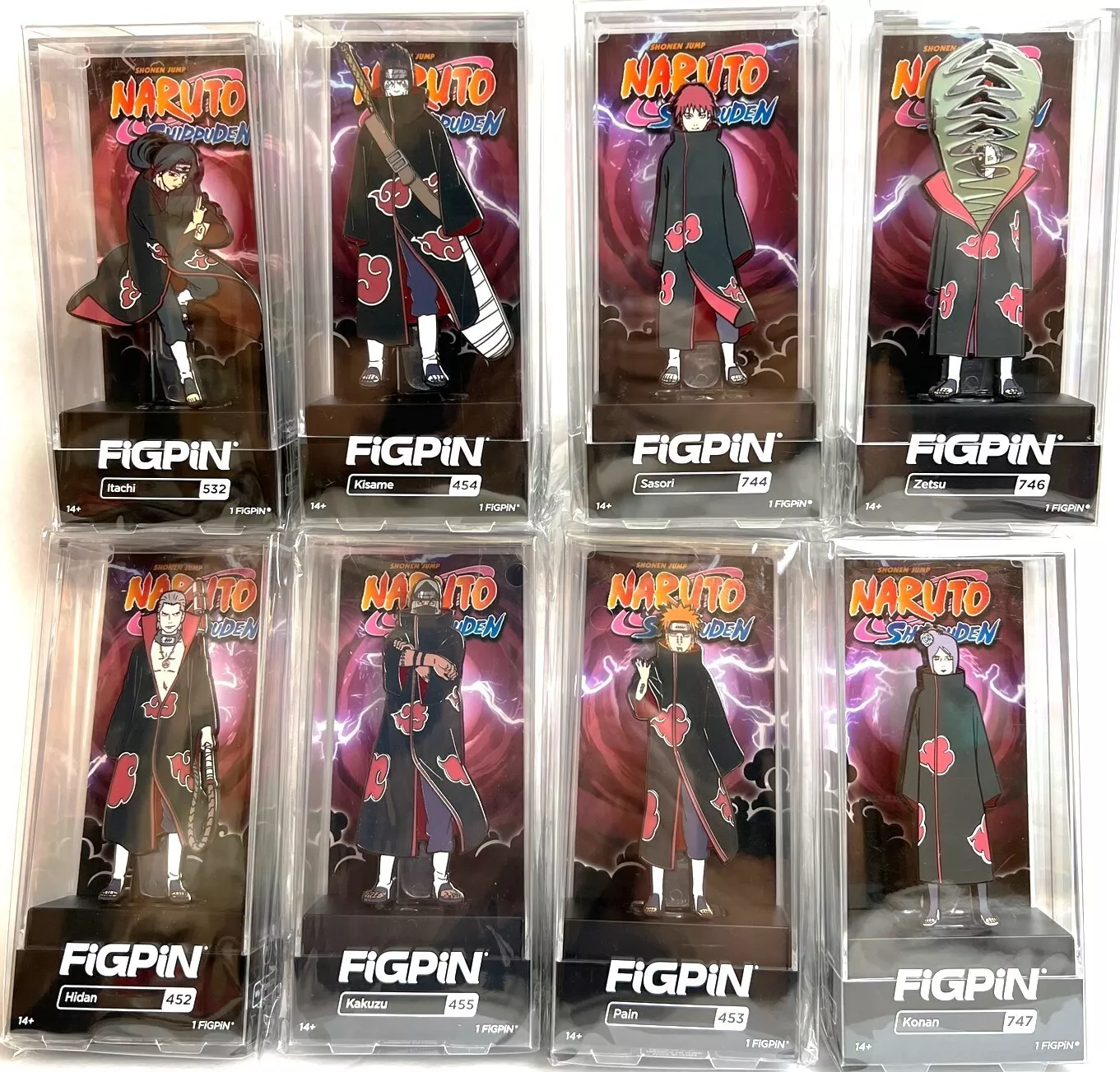FiGPiN Naruto Shippuden Akatsuki Members Collectible Pin Set of 8