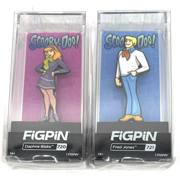 FiGPiN Scooby-Doo! Daphne Blake #720 & Fred Jones #721 Collectible Pins Set of 2