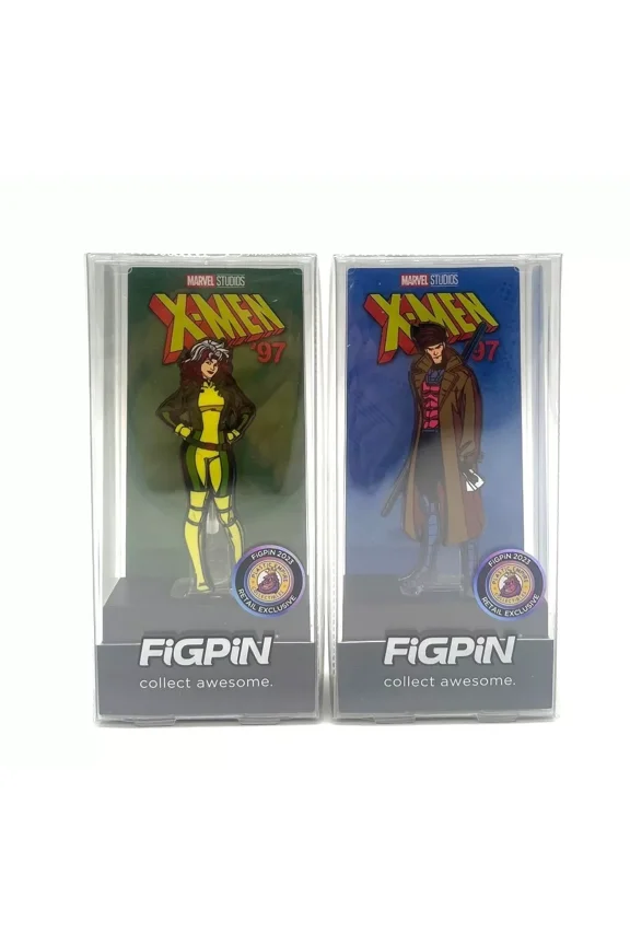 X-Men Gambit 1540 & Rouge 1539 Plastic Empire Exclusive Collectible Pins
