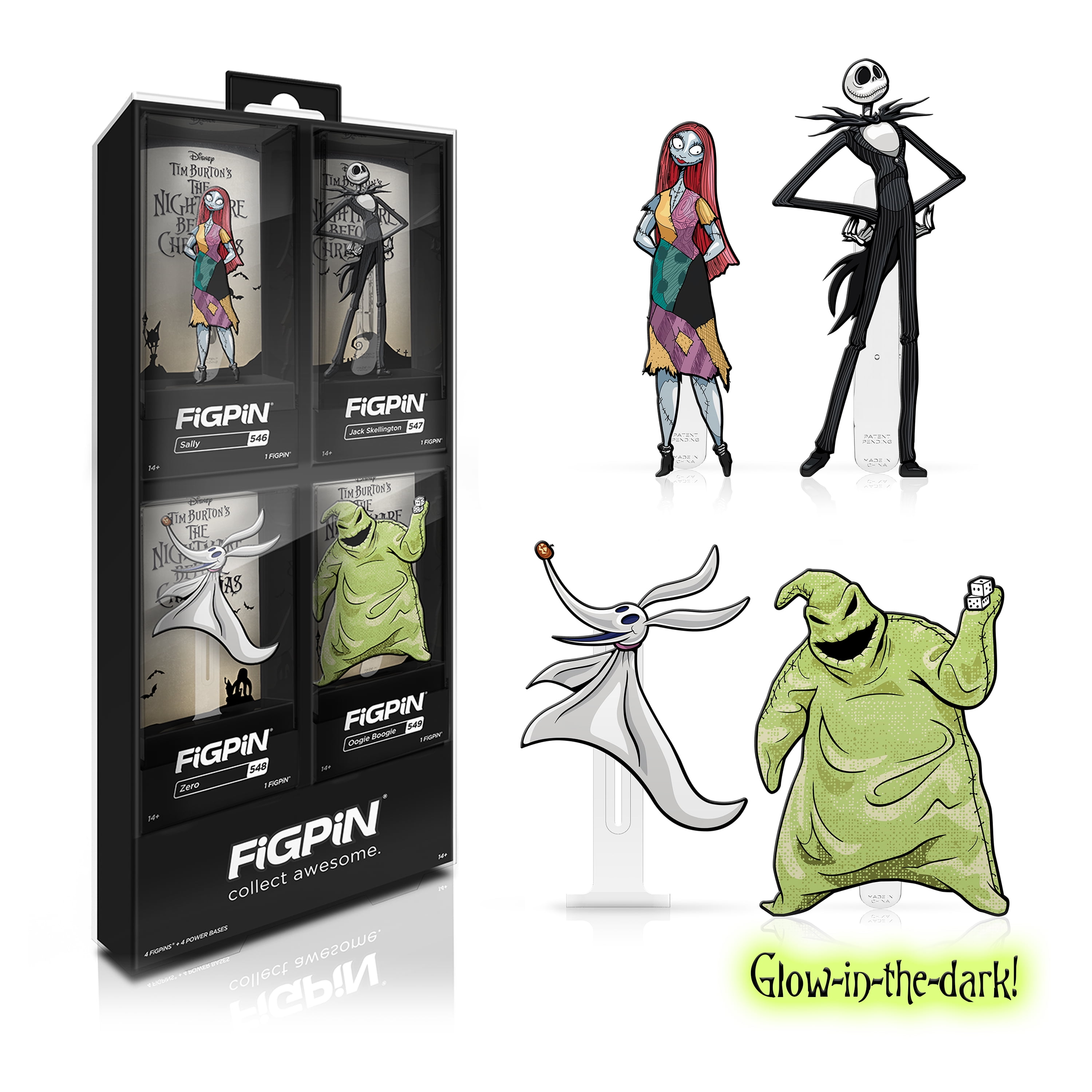ProfessorA fink’s nightmare ソフビ FiGPiN Zero and Sally Collectible Action Figures, Multicolor