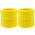 thumbnail image 1 of Fiabour 2 Pcs Sports Wristband Solid Color Absorbent Cotton Breathable Quick Dry Sweatband for Tennis,Yellow, 1 of 7