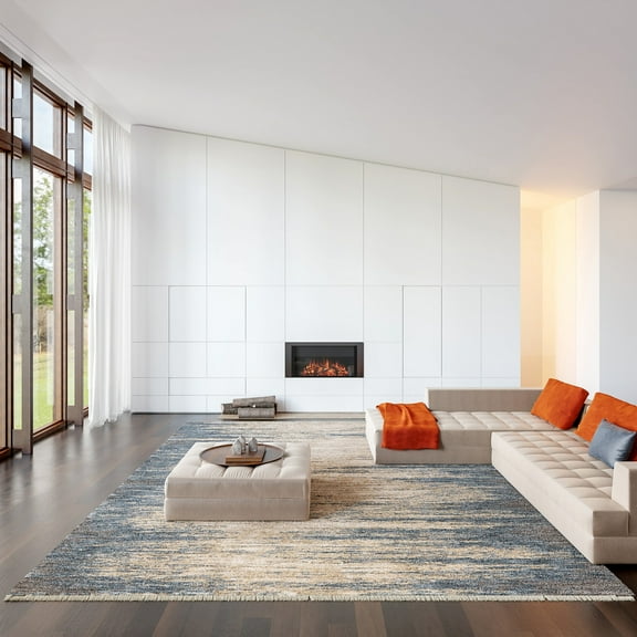 Rugs USA Fiadh Abstract Fringe Area Rug, 2' x 3', Fiadh Blue