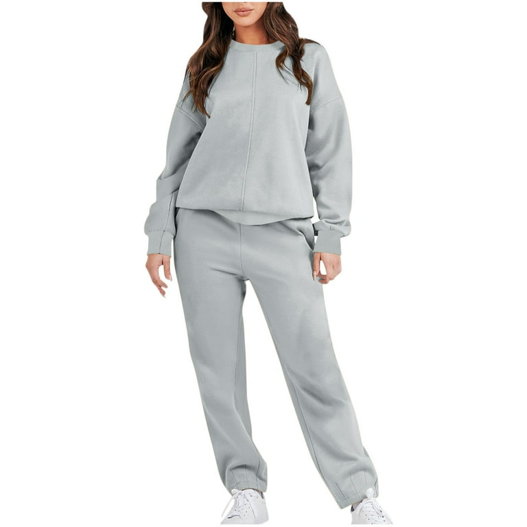 Fiaer,2 Piece Sets for Crew Neck Sweatshirts and Sweatpants,Womens