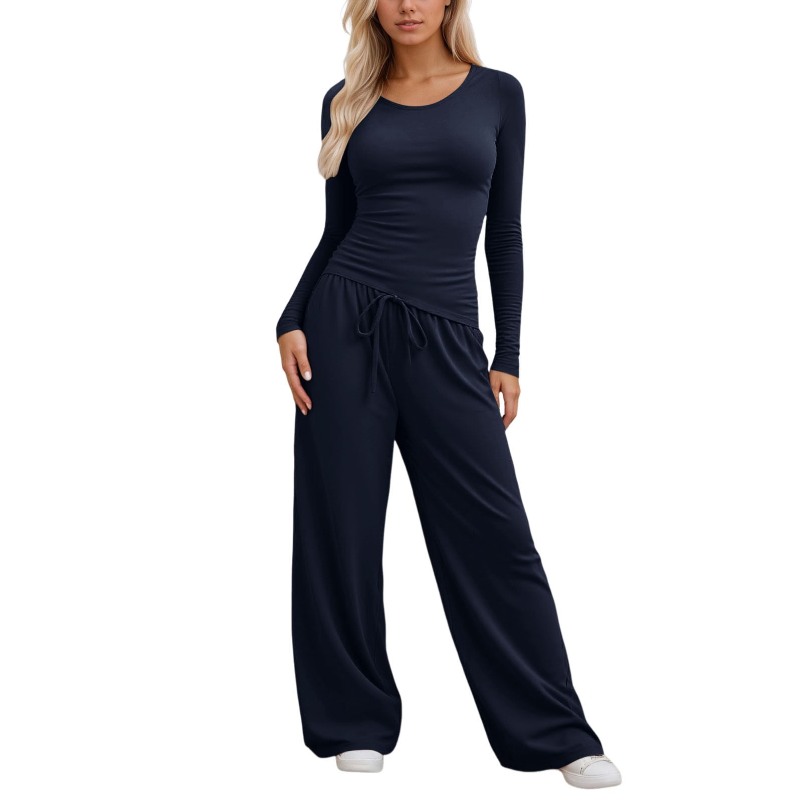 Casual 2 Piece Sets For Women 2026.Fiaer,2 Piece Sets for Irregular Hem Tshirts and Palazzo Pants,Womens ...